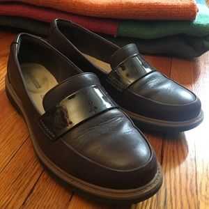 Clarks purple leather loafer size 7